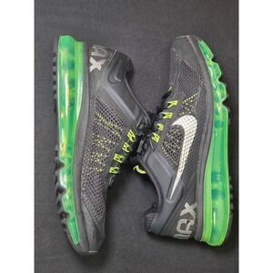 Nike Air Max 2013 Black Electric Green Kids Running Shoes 555426-003 Size 5Y